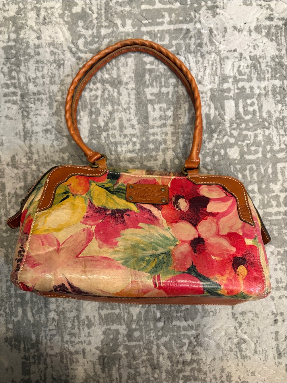 Patricia Nash Floral Canvas Shoulder Bag - Pink, Green, Tan